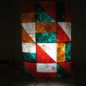 Ovalada de pie patchwork geometrica